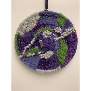 Handmade Purple and Green Woven Wall Hanging | Unique Purple Wall Hanging